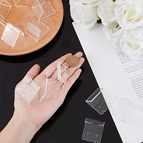 PH PandaHall 24 Packs 48 Holes Earring Holder L-Shape Jewelry Organizer Displays Marketing Acrylic Ear Stud Necklace Stand Holders for Necklace Jewelry Dangling Slant Back Display (1.3x1.3x1 Inch)