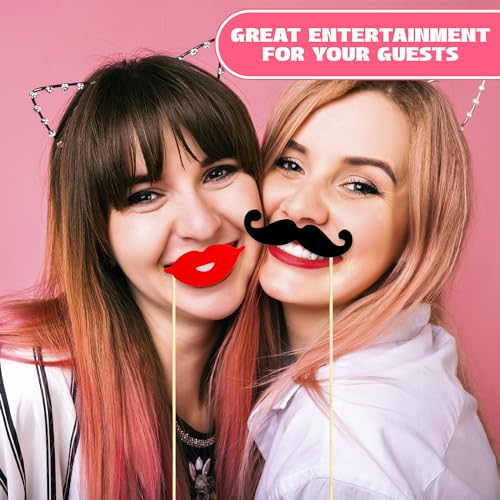 31Pcs Wedding Photo Booth Props – Funny Photo Booth Accessories with Variety Themes – Diverse & Vibrant Props For Photobooth, Designed to Elevate Wedding, Birthday & Party Photoshoots