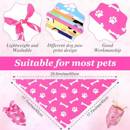 Abbylike 100 Pcs Paw Print Dog Bandanas Bulk Cute Footprint Bandanas for Dogs Triangle Kerchief Bib Scarf for Pets Halloween Party Costume Photo Props Daily Accessories Pet Shops (25.6 x 17.7 x 17.7) - size: 25.6 x 17.7 x 17.7 Inch, style: Paw Print