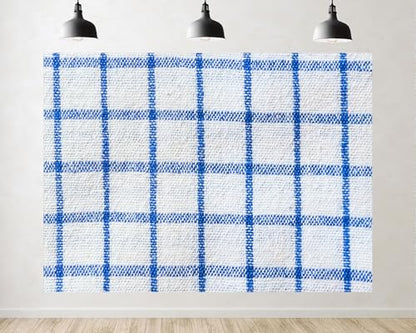 Trykid 5x3ft Blue White Checkered Backdrop Classic Timeless Textured Photography Background Kitchen Baking Class Country Event Retro Party Decoration Photo Booth Prop Fabric - size: 5x3ft
