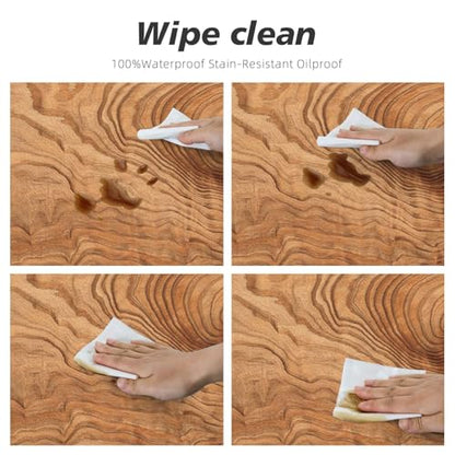 Wood Texture Background Fitted Oval Tablecloth, Waterproof Band Elastic Edge Table Cloth for Restaurant Banquets, Picnics, Tables Cover, Fits 48"x80" Oval TablesStyle 48 - color: Wood Texture -12, size: 80" x 48" (Oval)