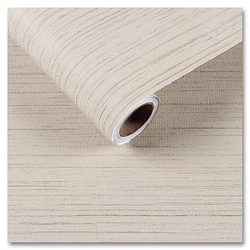 CRE8TIVE Cream White Grasscloth Peel and Stick Wallpaper White Grasscloth Contact Paper Self Adhesive Linen Fabric Wallpaper Removable Grass Cloth Vinyl Roll for Bedroom Bathroom 12"x354" - color: Cream White, size: 12" x 354"