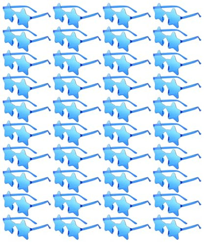 PLULON 30 Pairs Star Sunglasses Rimless Star Shape Sunglasses, Glasses Bulk Bachelorette Party Favors for Birthday Beach Kids Adult - color: Blue