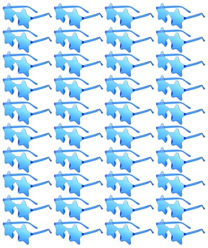 PLULON 30 Pairs Star Sunglasses Rimless Star Shape Sunglasses, Glasses Bulk Bachelorette Party Favors for Birthday Beach Kids Adult - color: Blue