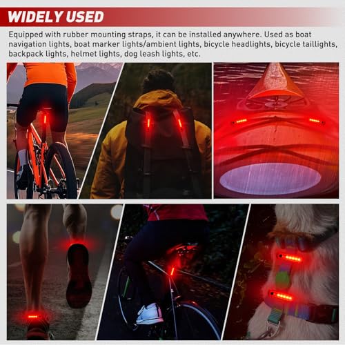 Nilight Marine Boat Navigation Light 2PCS Red Port Bow Lights Four Modes Waterproof Rechargeable Warning Safety Clearance Lamp for Skeeter Yacht Pontoon Trailer Truck Bike Backpack Helmet - color: 5LED Navigation Light-Red