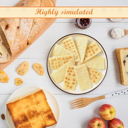 10 Pcs Fake Cookies, 1:1 Scale Artificial Soda Cracker Models Baked Biscuits Simulation Realistic Crackers Dessert for Home Kitchen Shop Display Photography Props