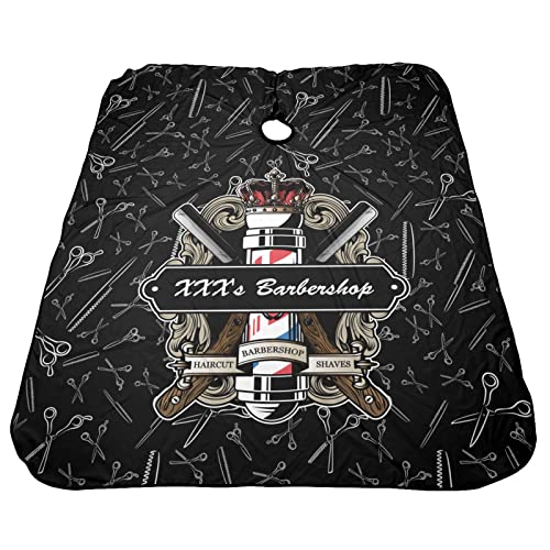 Custom Waterproof Barber Cape Personalized Text Barber Shop Salon Cape for Men Customized Hair Cutting Cape - color: Barber Style-2