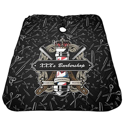 Custom Waterproof Barber Cape Personalized Text Barber Shop Salon Cape for Men Customized Hair Cutting Cape - color: Barber Style-2