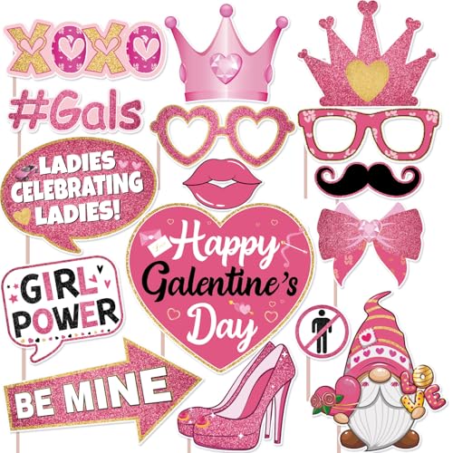 Galentines Day Decorations Photo Booth Props Galentines Decorations Photobooth Props Valentines Day Decor Kit for Ladies Girls Galentine's Party Valentine's Day Party Supplies