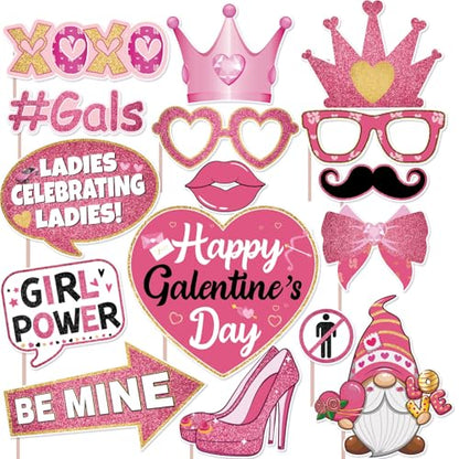 Galentines Day Decorations Photo Booth Props Galentines Decorations Photobooth Props Valentines Day Decor Kit for Ladies Girls Galentine's Party Valentine's Day Party Supplies