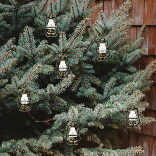 NOLITOY 40Pcs Miniature Kerosene Lamp Ornaments: Christmas Hanging Lantern Ornaments for Xmas Tree Rustic Farmhouse Decor
