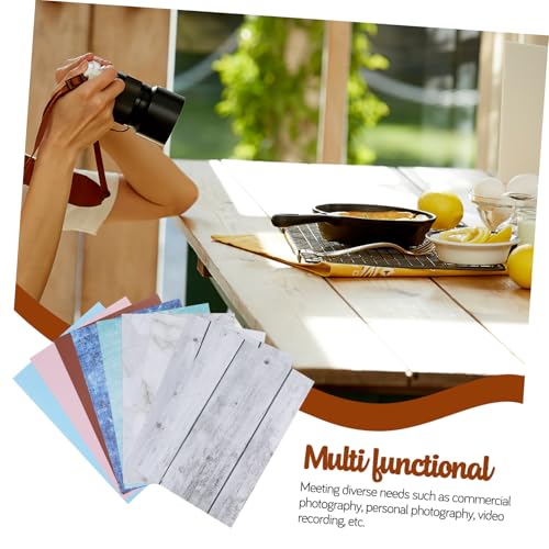 15pcs Photography Background Kit with Marble Cement Wood Patterns, Portable Photo Backdrop Boards for Food and Jewelry Product Shoots, Flat Lay Props with Carry Bag and Clips