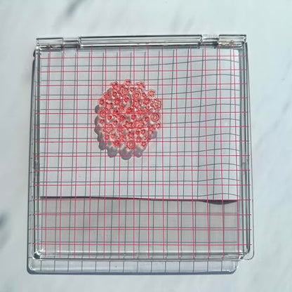 Acrylic Stamp Block with Grid 6.3”x6.3 Perfect Positioning Stamping Platform Clear Stamps Scrapbook Craft Stamping Tool for Card Making Scrapbooking Journaling and Other Paper Crafts-AT001