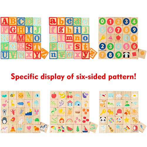 ABC Wooden Building Blocks for Toddlers 1-3 Large, 26 PCS Alphabet & Number Stacking Blocks, Educational Learning Toys for Boys Girls Kids Gifts 1.65'' - style: 26 abc blocks