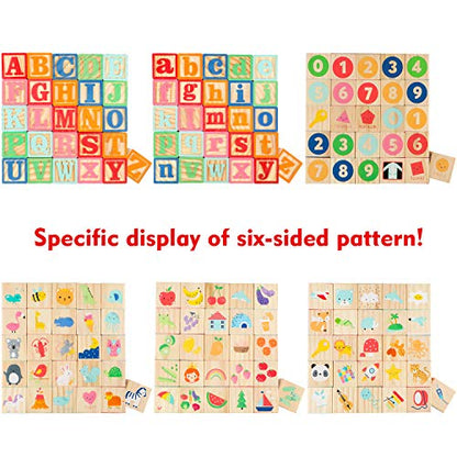 ABC Wooden Building Blocks for Toddlers 1-3 Large, 26 PCS Alphabet & Number Stacking Blocks, Educational Learning Toys for Boys Girls Kids Gifts 1.65'' - style: 26 abc blocks