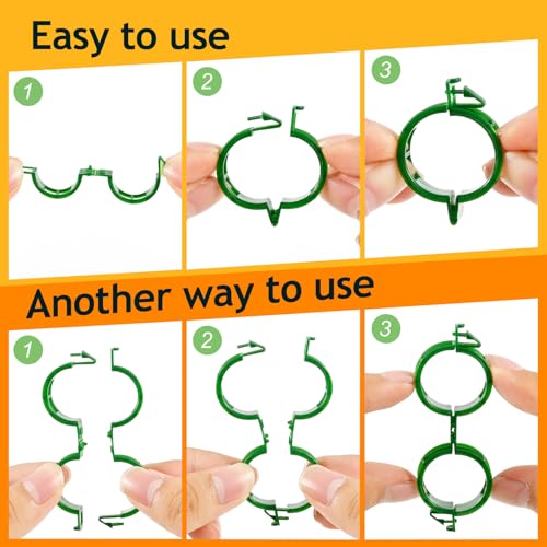200Pcs Secured Plant Support Clips - Tomato Clips for String Trellis, Grape Vine Grid Clamp for Garden Netting Climbing Plants, Fixing Stem and Vine (Green) - color: 200pcs Green