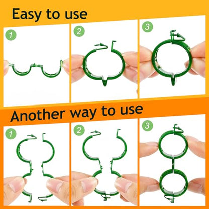 200Pcs Secured Plant Support Clips - Tomato Clips for String Trellis, Grape Vine Grid Clamp for Garden Netting Climbing Plants, Fixing Stem and Vine (Green) - color: 200pcs Green