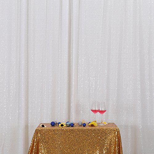 Poise3EHome White Sequin Backdrop,6FT x 8FT Sequin Photography Backdrop Curtain for Party Decoration - color: White, size: 6x8 ft