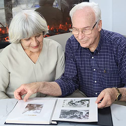 Vienrose Large Photo Album Self Adhesive for 4x6 8x10 10x12 Pictures Magnetic Scrapbook Album DIY 13" X 12.6" 60 Blank Pages with A Metallic Pen - color: Black, size: 13"x12.6" 60Pages