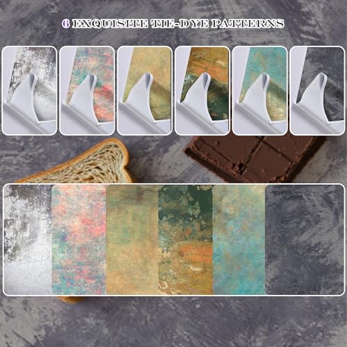 6PCS Non-Wrinkle Product Photography Backdrops: Tabletop Photo Backdrop Gradient Cloth, 31x21in Flat Lay Seamless Props for Food Jewelry Cosmetics - color: Retro Oil Painting