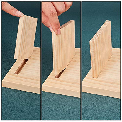 AHANDMAKER Wood Necklace Holder, 9.6 Inch Wooden Plank Necklace Jewelry Display Stand, Detachable Wooden Jewelry Organizer Stand, Necklace Display Stand, Ornament Display for Home Bedroom Decoration