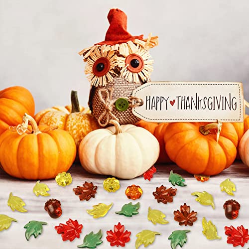 Jangostor 200 PCS Acrylic Leaves Mini Pumpkins Acorns Maple Leaves Acrylic Fall Decorations, Thanksgiving Table Scatter Fall Vase Filler Gems for DIY Crafts, Home, Thanksgiving and Autumn Decoration