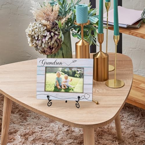 Grandson Picture Frame, Frame Gifts for Christmas Birthday, Grandson 4 x 6 Picture Frame with Stand for Tabletop Display, Grandparents Gifts (Light blue stripes) - color: Frame11