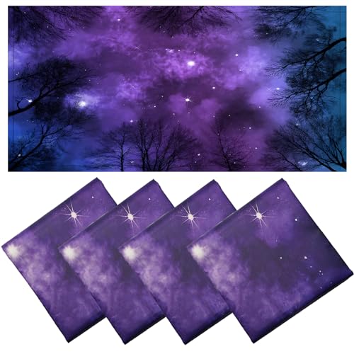 Torixqi 4 Pcs Fluorescent Light Covers - Light Covers for Ceiling Lights Classroom, Magnetic Light Filters for Office, Hospitals, Home 4 x 2 Feet (Purple nebula) - color: Purple nebula