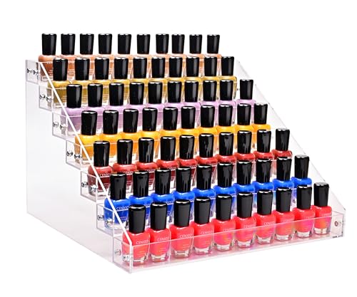 7 Tiers Layers Organizer Rack Stand Holder Large Capacity Acrylic Clear for Nails Polish Essential Oil Lipstick and Sunglasses - style: 7 Layers