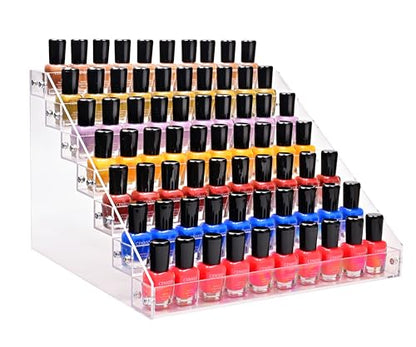 7 Tiers Layers Organizer Rack Stand Holder Large Capacity Acrylic Clear for Nails Polish Essential Oil Lipstick and Sunglasses - style: 7 Layers
