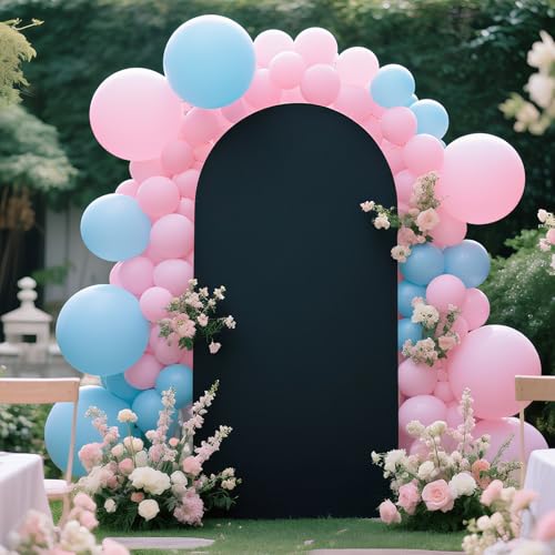 Ledido Wedding Arch Backdrop Cover 6FT Arch Covers Fitted Stretchy Spandex Round Top Stand Backdrop Cover for Wedding Banquet Ceremony Birthday Party Baby Shower Event Decoration,Black - color: Black, size: 6FT