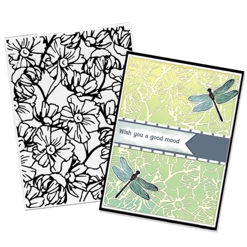 ALIBBON Spring Flower Background Plastic Embossing Folders for Card Making, Floral Background Embossing Folders for DIY Scrapbooking, Flowers Folders for Paper Craft Photo Album Decorations - color: Flowers