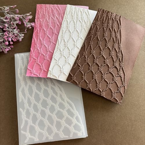 4 Pack 3D Textured Embossing Folders for Card Making, Branches Bricks Background Circle Flower Plastic Embossing Folders Embossing Folder Craft Card Template for DIY Scrapbooking - color: 4 Pack