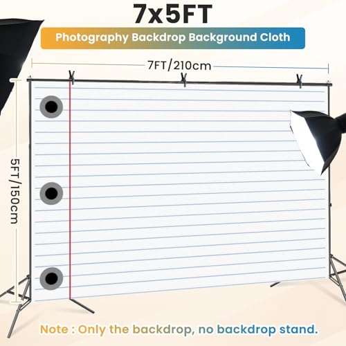 5x7ft Photography Backdrop School Backdrop Notebook Paper Welcome First Day Composition Classroom Photo Backdrop Photography Background for Photoshoot Portrait Video Party Photo Studio Prop Booth - color: Color7