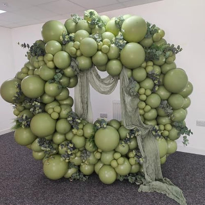 Dusty Green Double Stuffed Balloons Different Size 115Pcs 5/10/12/18" Sage Green Balloons Garland kit for Birthday Baby Shower Wedding Engagement Bridal Shower Party - color: Dusty Green