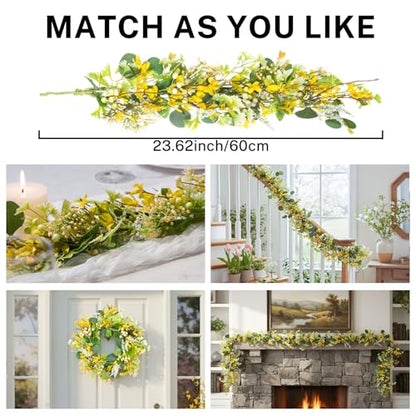 MOYEE Candle Holder Centerpieces for Tables,Candle Ring,Wreaths, Black Metal Candle Stick Paired Artificial Flowers 14 in Versatile Dining Table Centrepiece - color: Yellow Cross Wreath