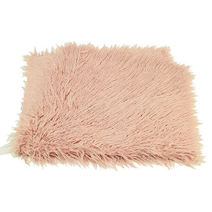 Newborn Photo Props Faux Fur Soft 29.5x19.7 inch Baby Boy Girl Photo Blanket Studio Backdrop Photo Mat Pink - color: 29.5x19.7 Inch Pink