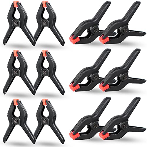 12 Packs of 3.5 inch Black Multipurpose Professional Plastic Heavy Spring Clamps，Plastic Clamps Available Home Improvement,Craftsmanual,Backdrop Stand,Photo Backdrop Clips