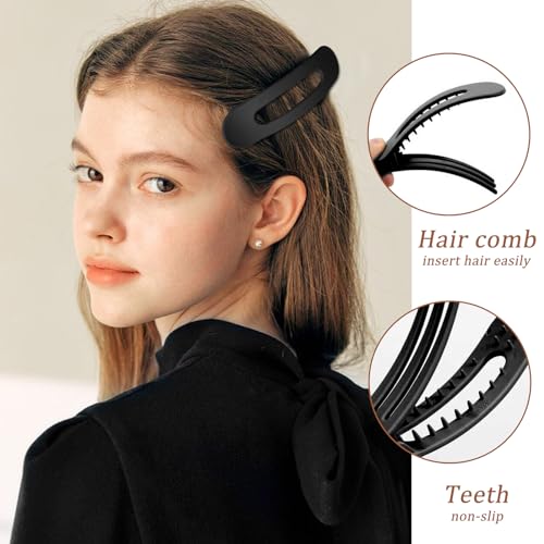YONOY 6Pcs Strong Hold Matte Duck Billed Hair Clips and Barrettes - Acrylic Flat Hair Claws for Women and Girls - color: Color G