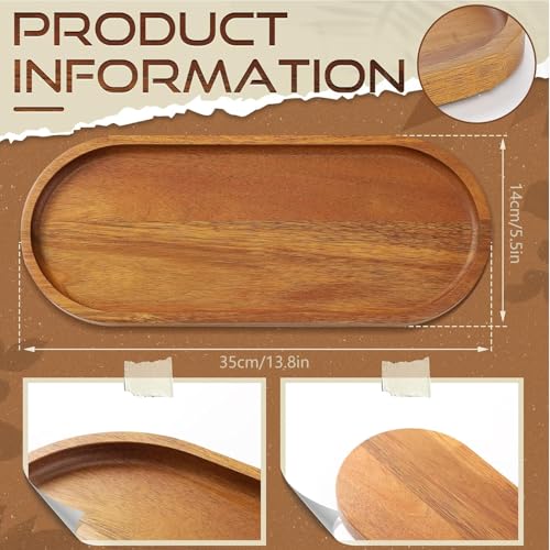 13.8 x 5.8 Inch Large Wood Serving Trays Charcuterie Boards Oval Wooden Plates Wood Serving Platter Cheese Dinner Plates Bulk for Dessert Snack Bread Fruit Appetizer Dishes (13.8" x 5.5"_2 Pack) - size: 13.8" x 5.5"_2 Pack