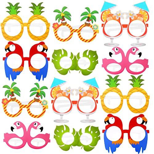 KatchOn, Tropical Hawaiian Photo Booth Props - Pack of 12,Luau Party Decorations | Luau Glasses for Hawaiian Party Decoration | Luau Photo Booth Props, Aloha Party Decoration, Summer Party Decorations - color: Summer Birds