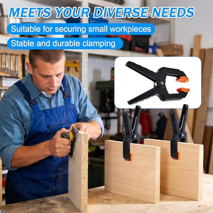 40 Pack Clamps for Woodworking Spring Clamp Plastic 3.5in Clips Heavy Duty for Backdrop Clips Tarp Holder Photography Backdrops Clip for Crafts Orange Head with Black - size: Orange Head with Black-40PCS