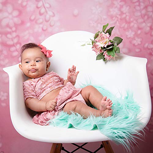 D&J DON&JUDY Newborn Baby Photo Props Faux Fur Mat Blanket Decor Backdrop Basket Filler (29.5x19.7 Inch Mint) - color: 29.5x19.7 Inch Mint