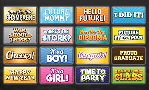 KING PROPS Multicolor Photo Booth Holiday Props 64 Pack, Unique Durable Plastic Beautiful Fun Signs Photo Booth Business and Holiday Occasions, Waterproof Perfect for Valentines, Wedding, Birthday Set
