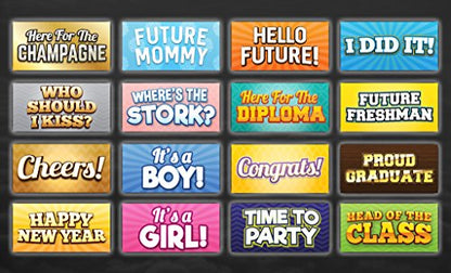 KING PROPS Multicolor Photo Booth Holiday Props 64 Pack, Unique Durable Plastic Beautiful Fun Signs Photo Booth Business and Holiday Occasions, Waterproof Perfect for Valentines, Wedding, Birthday Set