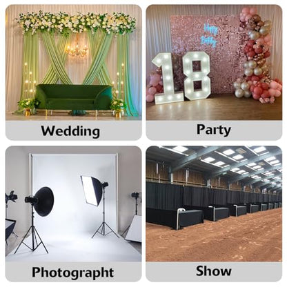 Hecis 8.5x10ft Backdrop Stand, Adjustable Photography Background Frame, Heavy Duty Pipe and Drape Kit Photo Support Poles for Wedding, Party, Birthday, Festival, Vide, Studio