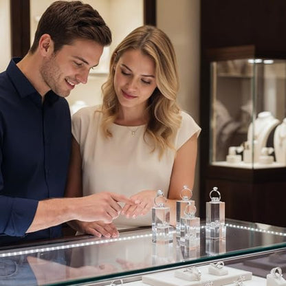 7 Pcs Clear Ring Holder, Crystal Acrylic Cube Ring Display Stand for Jewelry Showcase, Engagement Wedding Rings, Perfect for Store Countertop, Photography, and Gift Presentation - color: Cube