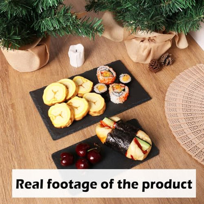 10 Pack 10 x 6 Inch Slate Cheese Boards, Black Rectangle Slate Charcuterie Boards, Natural Charcuterie Stone Plates for Parties, Gifts, and Special Events, Cheese, Sushi, Food. - size: 10 Pack 10 X 6 Inch