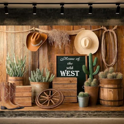 Wathon Retro Wild West Cowboy Backdrop for Photography Southwest Country Ranch Wooden Wall Photo Backdrop Western Retro Rustic Texas Photo Background Booth Video Studio Props 5X3FT - color: Wooden Wall, size: 5X3FT