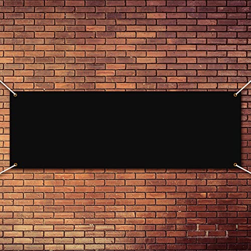 Zonon Large Blank Banners And Signs Polyester Oxford Cloth Sublimation Banner To Decorate With Hanging Rope For Indoor Wall Outdoor Easy Hang Diy Signs For Business Office(Black,2 x 6 Feet) - color: Black, size: 2 x 6 Feet